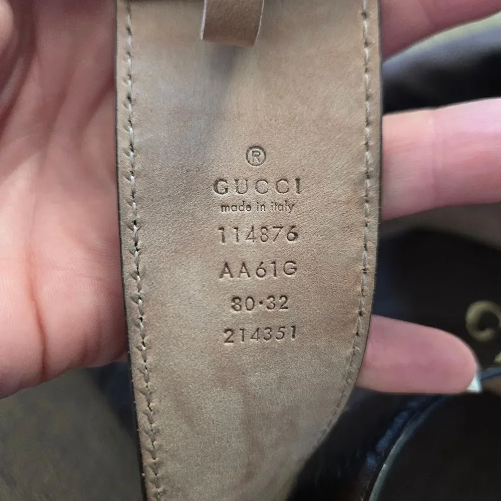 Gucci Guccissima Interlocking G Brown Belt size 30 32